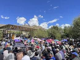 Ladakh and Sonam Wangchuk's Sixth Schedule Movement - An elderly Brokpa in winter gear twirls his moustache, in the village of Hanu near Leh, Ladakh. They are a small ethnic group numbering less than 4000. Speaking Brokskat, they are mostly Buddhists.